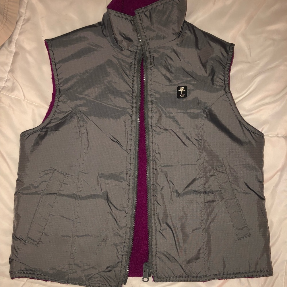 Gray and pink vest